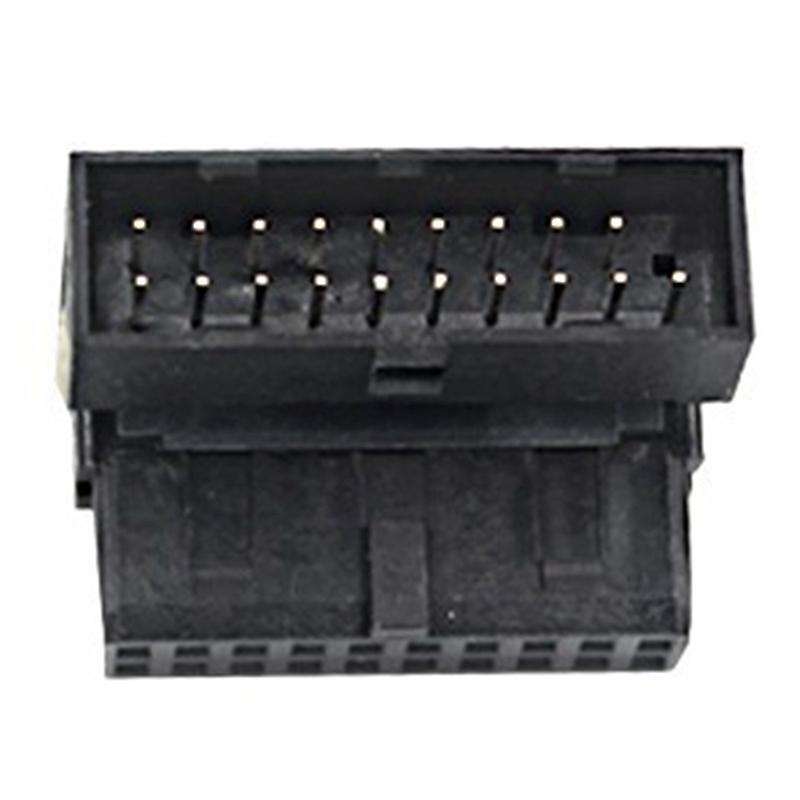 Black Usb 3.0 20pin Male to Female L Turn Right Angle Power Adapter