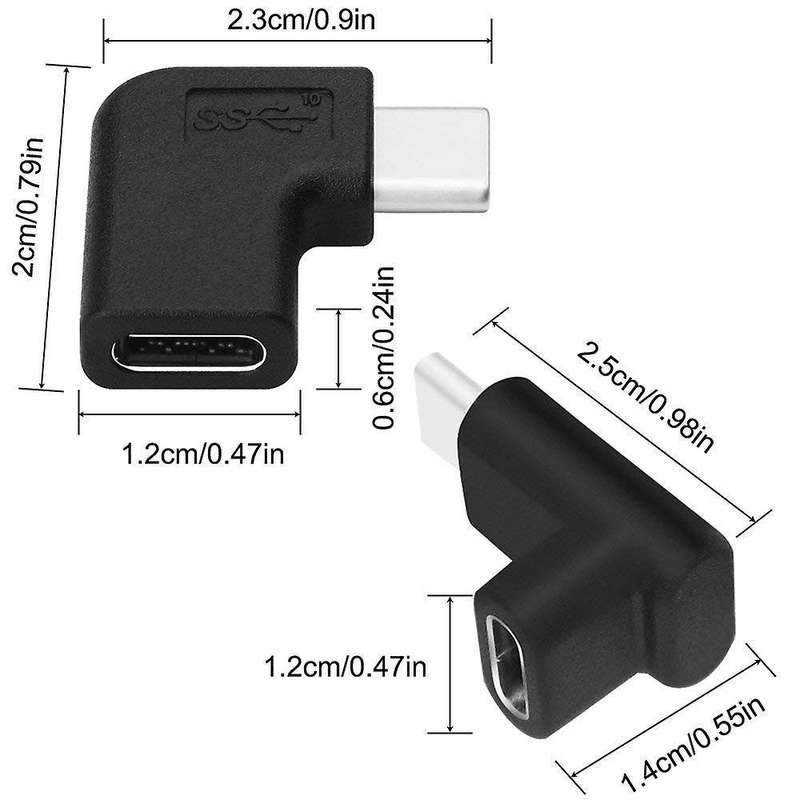 90 Degree 6.35mm 3 Pole Male to 3.5mm Audio Adapter Converter(2-pack)