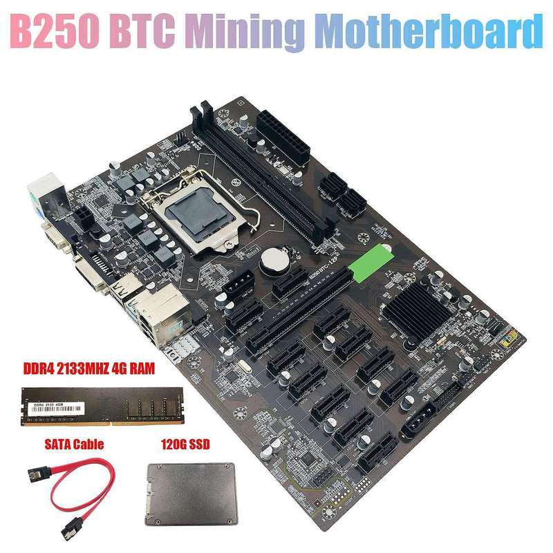 B250 Btc Mining Motherboard with Ddr4 4gb 2133mhz for Btc Miner