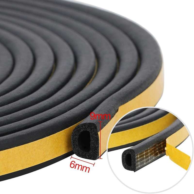 Sealing Strip 5m Black D Shaped Door Seal Strip for Door and Window