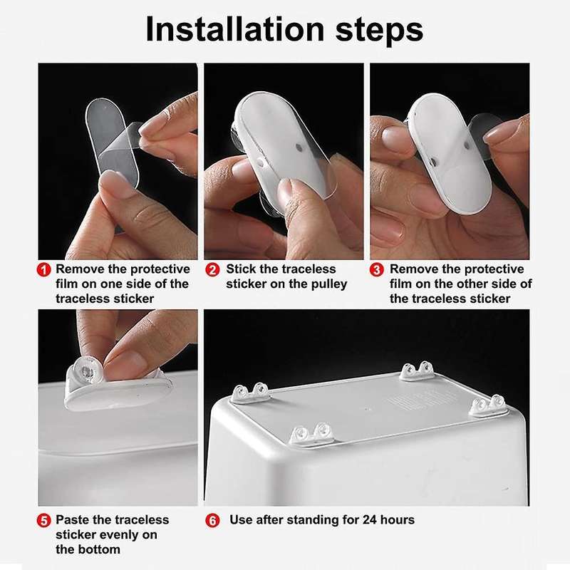24 Pieces Self Adhesive Wheels Small Caster (white )