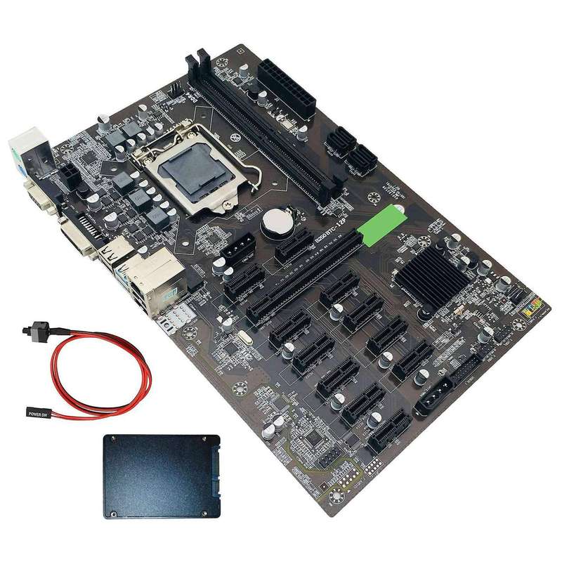 B250 Btc Mining Motherboard with 128g Ssd+switch Cable Lga 1151 Ddr4