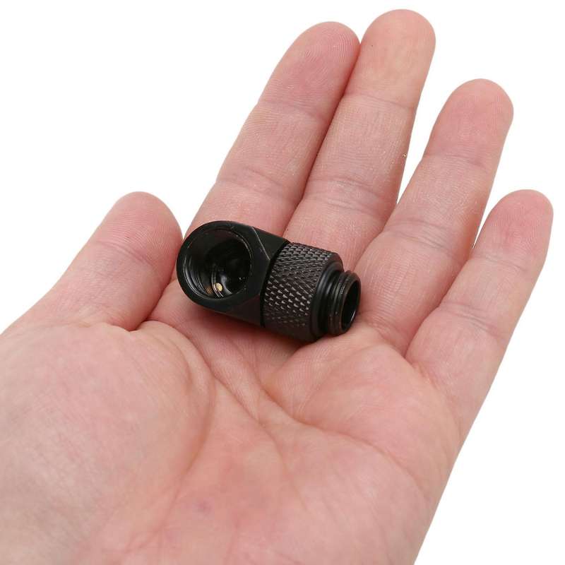 12.9mm G1/4 Thread 90 Degree Rotary Tube Connector Fitting Black
