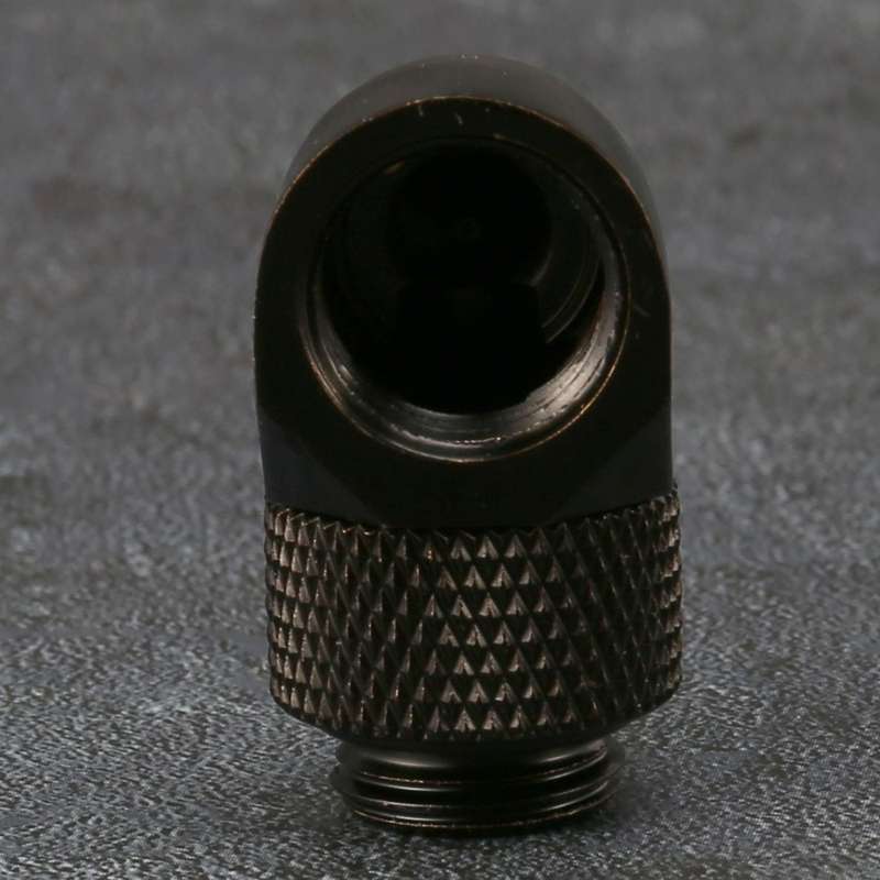 12.9mm G1/4 Thread 90 Degree Rotary Tube Connector Fitting Black