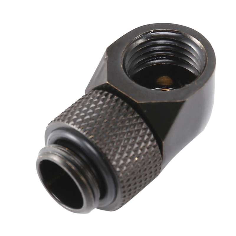 12.9mm G1/4 Thread 90 Degree Rotary Tube Connector Fitting Black