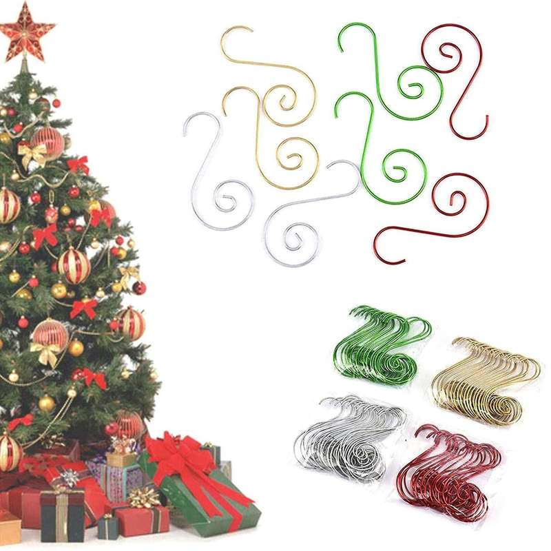 Christmas Ornament Hooks,s-shaped Stainless Steel Tree Hangers(mix)