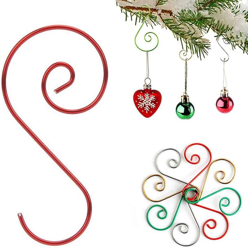 Christmas Ornament Hooks,s-shaped Stainless Steel Tree Hangers(mix)