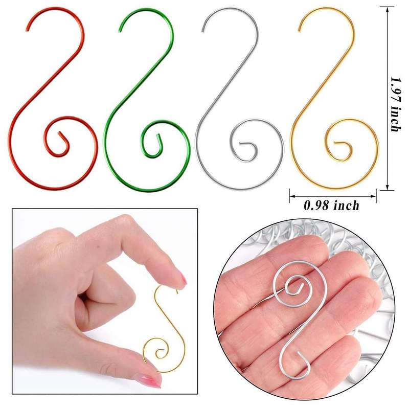 Christmas Ornament Hooks,s-shaped Stainless Steel Tree Hangers(mix)