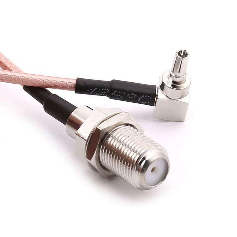 F Type Female Jack to Crc9 Male Right Angle Rg316 Pigtail Cable 15cm