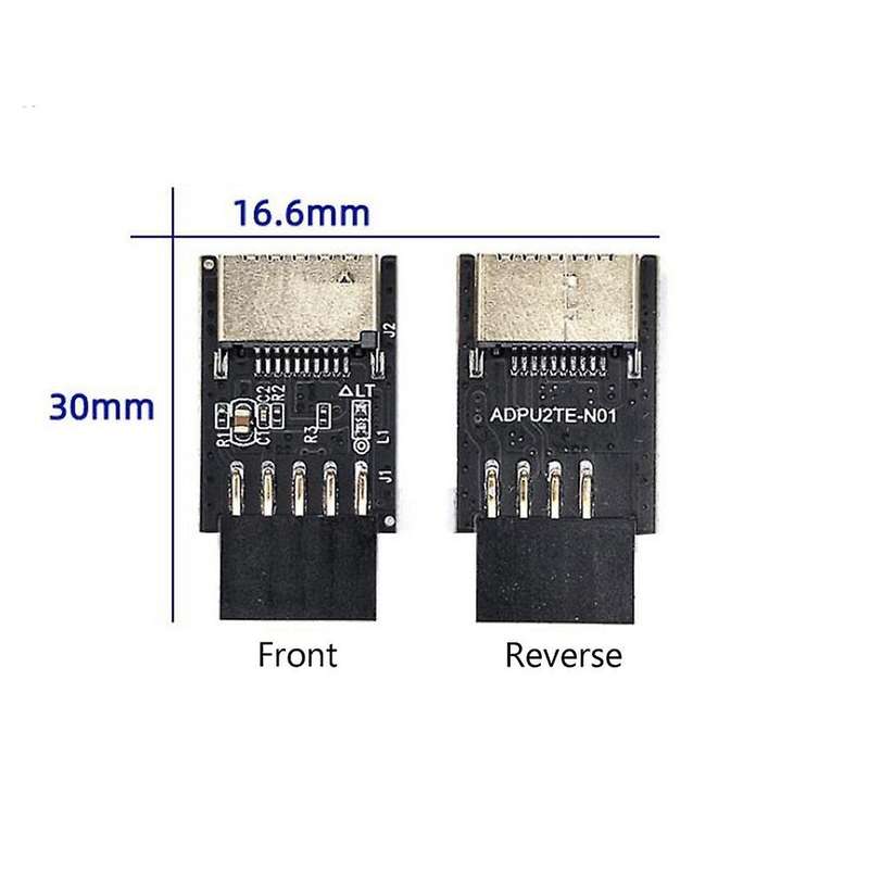 Motherboard Usb2.0 9pin to Type-c A-key Front Connector Converter