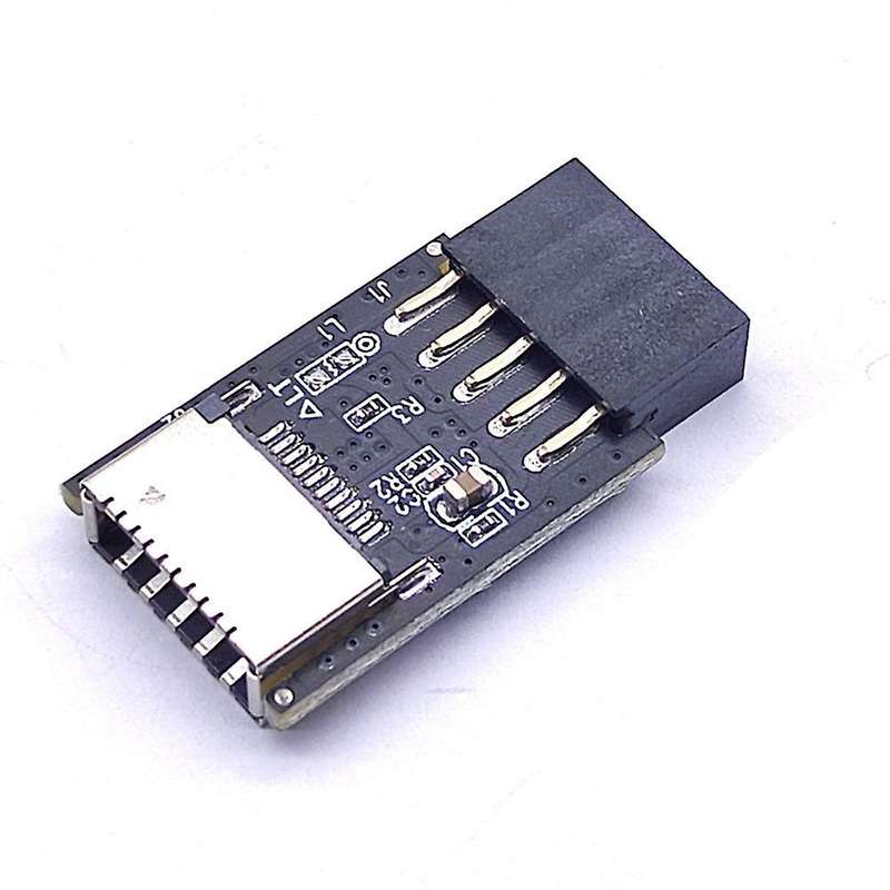Motherboard Usb2.0 9pin to Type-c A-key Front Connector Converter