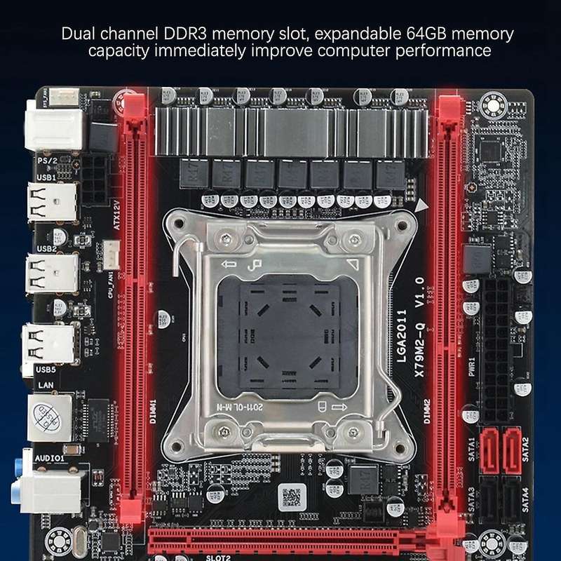 X79m-q Motherboard with Ddr4 4gb 1333mhz Ram+sata Cable for Computer
