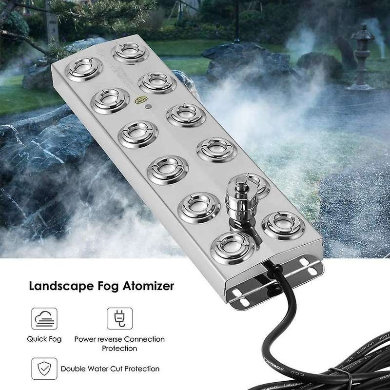 12 Heads Ultrasonic Mist Fogger Air Humidifier Water Fountain