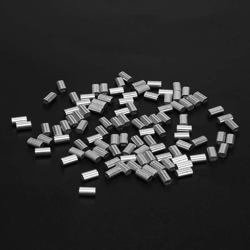 (1.2mm 100pcs) Wire Rope Aluminum Sleeves Clip Fittings Cable Crimps