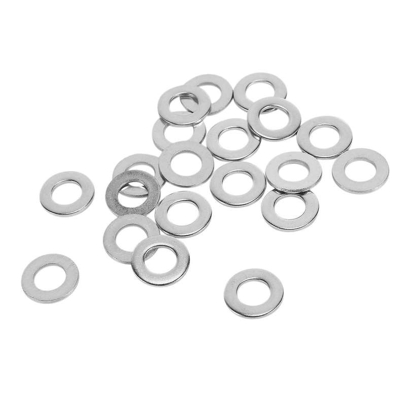 20pcs M8 304 Stainless Steel Flat Plain Washer Spacer Silver Tone