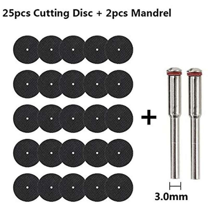 25pcs 32mm Grinding Wheel with Mandrels for Rotary Tools Cutting Disc