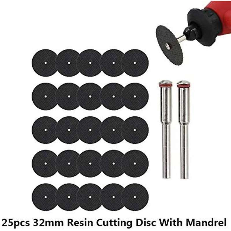 25pcs 32mm Grinding Wheel with Mandrels for Rotary Tools Cutting Disc