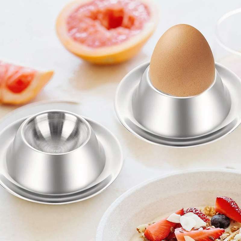 2 Pack,stainless Steel Egg Cups for Hard Boiled Egg,kitchen Display