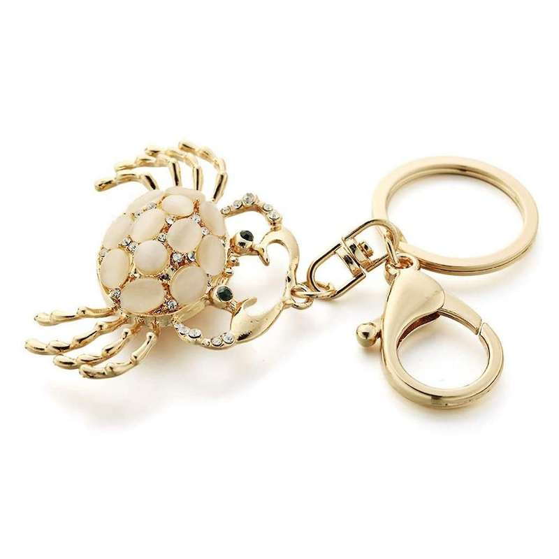 2pcs Animal Keyrings Crab Pendant Keychain Charm for Car School Bag