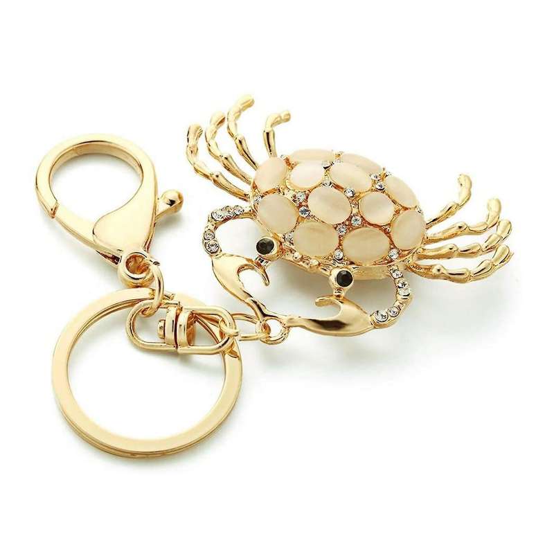 2pcs Animal Keyrings Crab Pendant Keychain Charm for Car School Bag