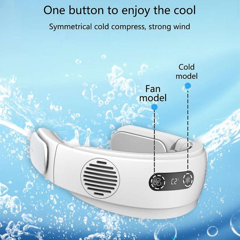Outdoor Wearable Foldable Bladeless Neck Cooling Fan 5000mah Battery