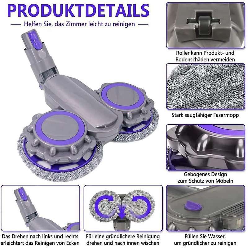 Electric Wet Dry Mopping Head for Dyson V12 Digital,v10 Slim Cordless