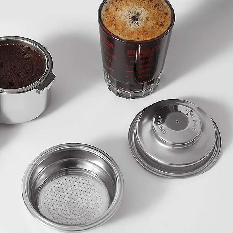 Stainless Steel Double Layer Powder Bowl Coffee Machine Accessories,a