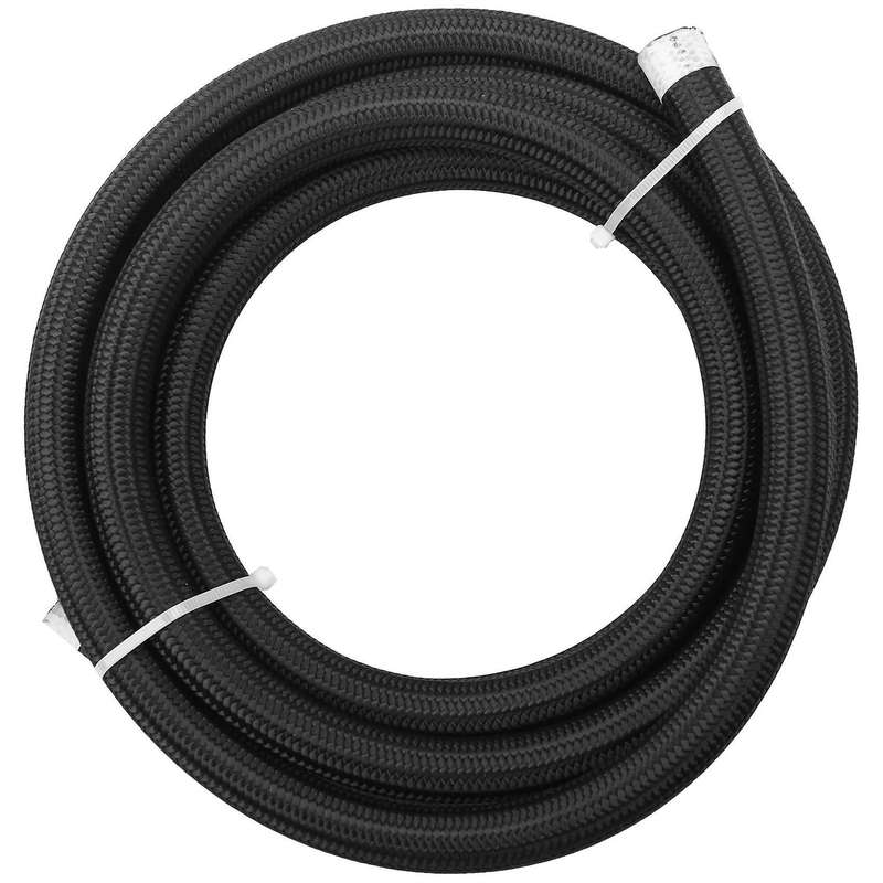 An10 -10an Stainless Steel Nylon Braided Oil Fuel Hose 12ft Kit Black