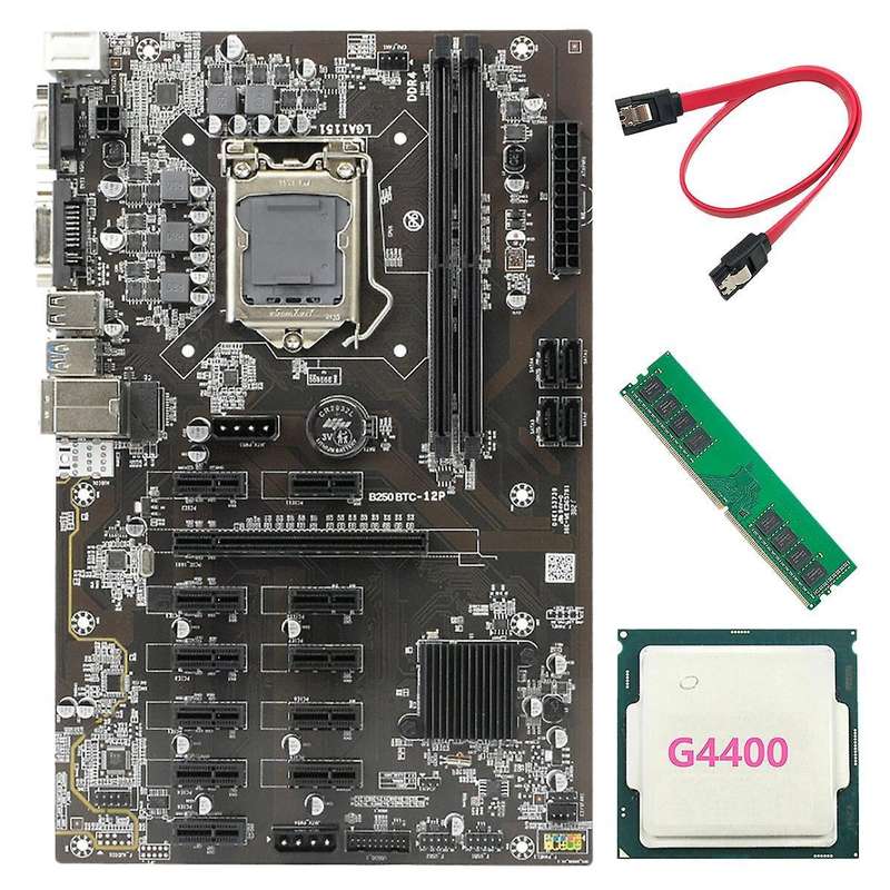 Btc-b250 Mining Motherboard Supports 12 Gpu Lga1151 Ddr4+g4400