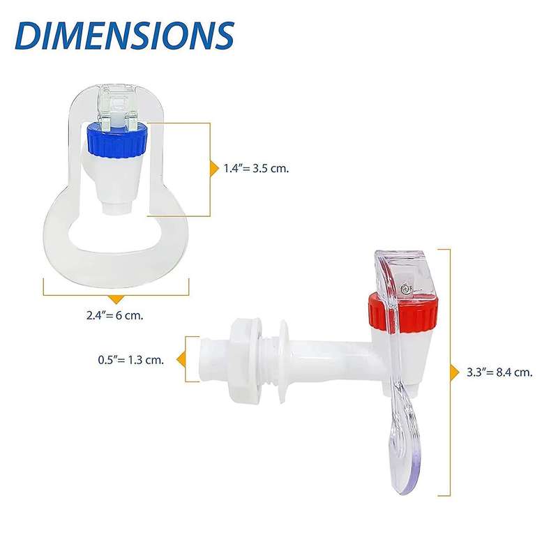 Water Dispenser Faucet - Cold and Hot Water Spigot Blue and Red Pack