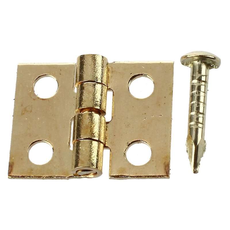 12pcs 1/12 Dollhouse Miniature Furniture Cabinet Closet Mini Hinges - Golden