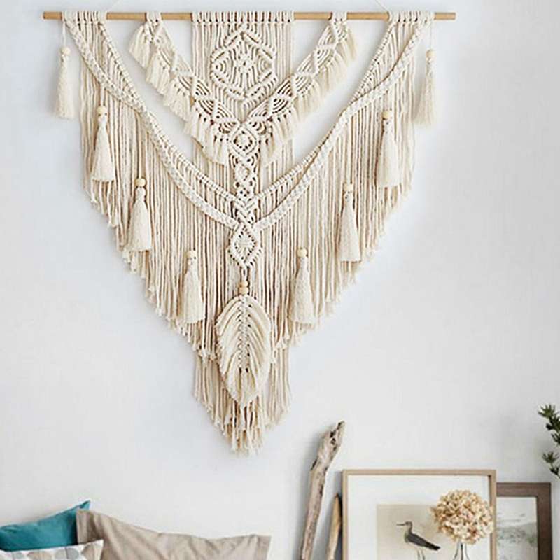 Nordic Bohemian Macrame Wall Hanging Tapestry Tassel Home Decor