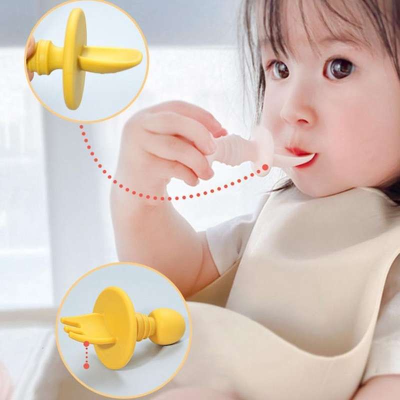 Silicone Baby Utensils Bpa Free Baby Led Weaning Baby Spoon,c