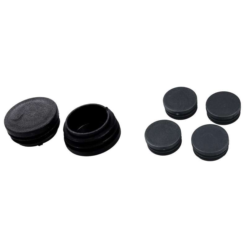 4 Pcs Black Plastic 40mm Dia Round Tubing Tube Insert Caps Covers