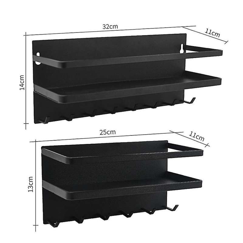 3 Tiers Refrigerator Rack Magnetic Kitchen Shelf Hooks Holders, L