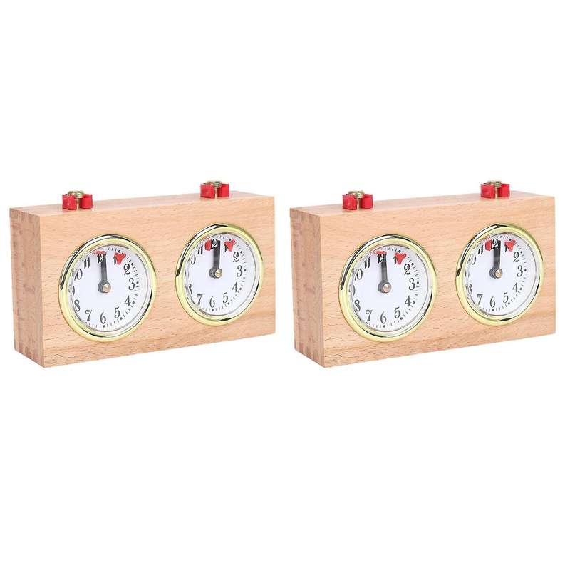 2x Digital International Chess Clock,wooden Count Up Down Chess Timer