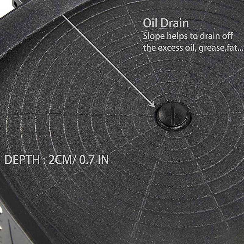 2x Square Nonstick Korean Grill Pan Barbecue Hot Plate Stone Coating
