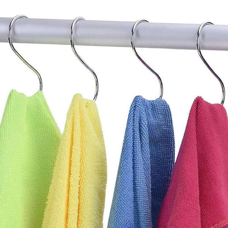 10pcs Stainless Steel Round S Shaped Hooks-silver