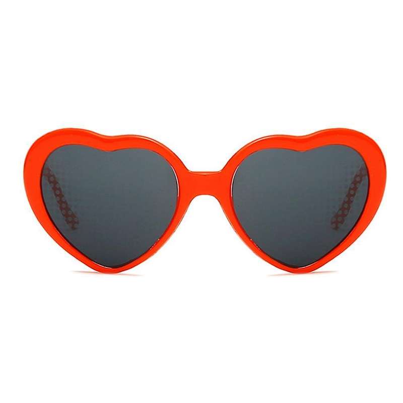 Heart Shape Light Sunglasses for Women Girls Kids Party (red)
