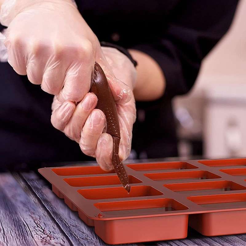 12 Cavities Brownie Flat Bread Pan Silicone Mini Bread Baking Pan