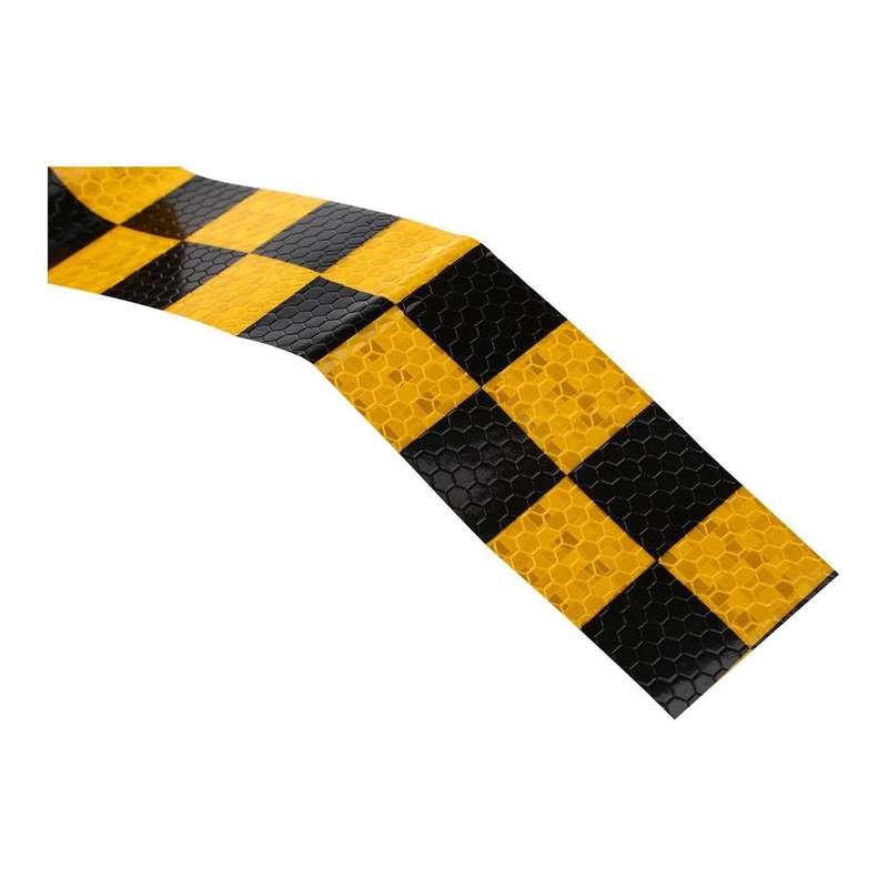 2x 1m Reflective Safety Warning Conspicuity Tape Sticker,black+yellow