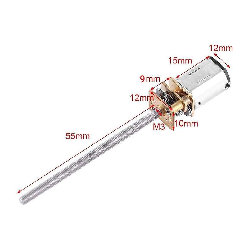 Dc 6v Gear Motor with M3x55mm Lead Screw Thread Output Shaft-6v 30rpm