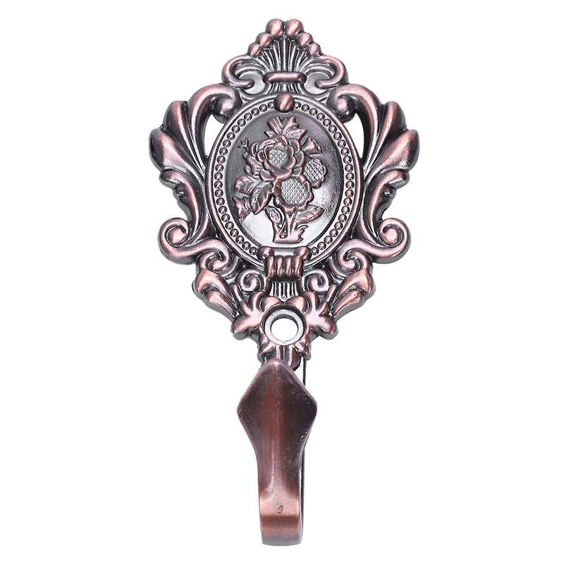 Rose Pattern Alloy Drapery Tieback Hooks 2pcs (red Patina)