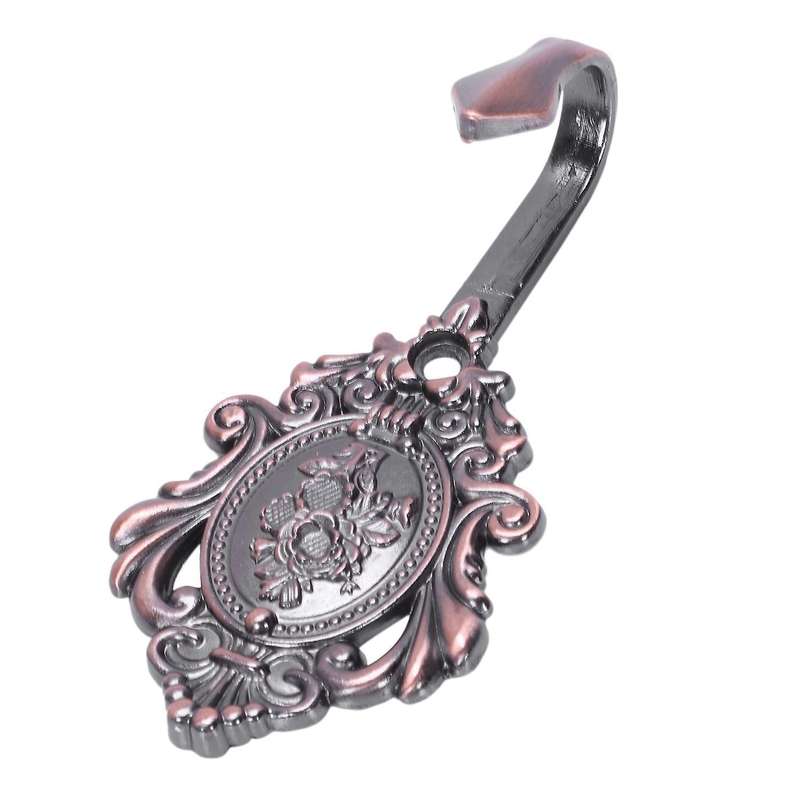 Rose Pattern Alloy Drapery Tieback Hooks 2pcs (red Patina)