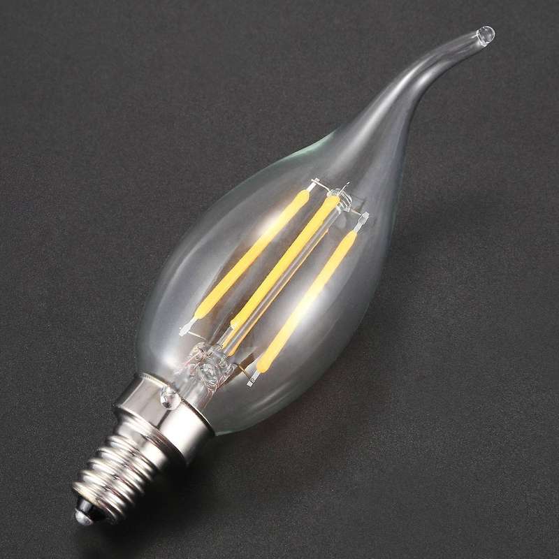 E12 4w Edison Candle Flame Filament Led Light Bulb Lamp 12.5*3.5cm