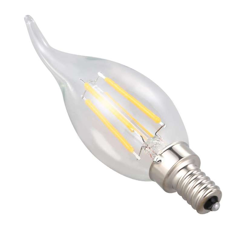 E12 4w Edison Candle Flame Filament Led Light Bulb Lamp 12.5*3.5cm
