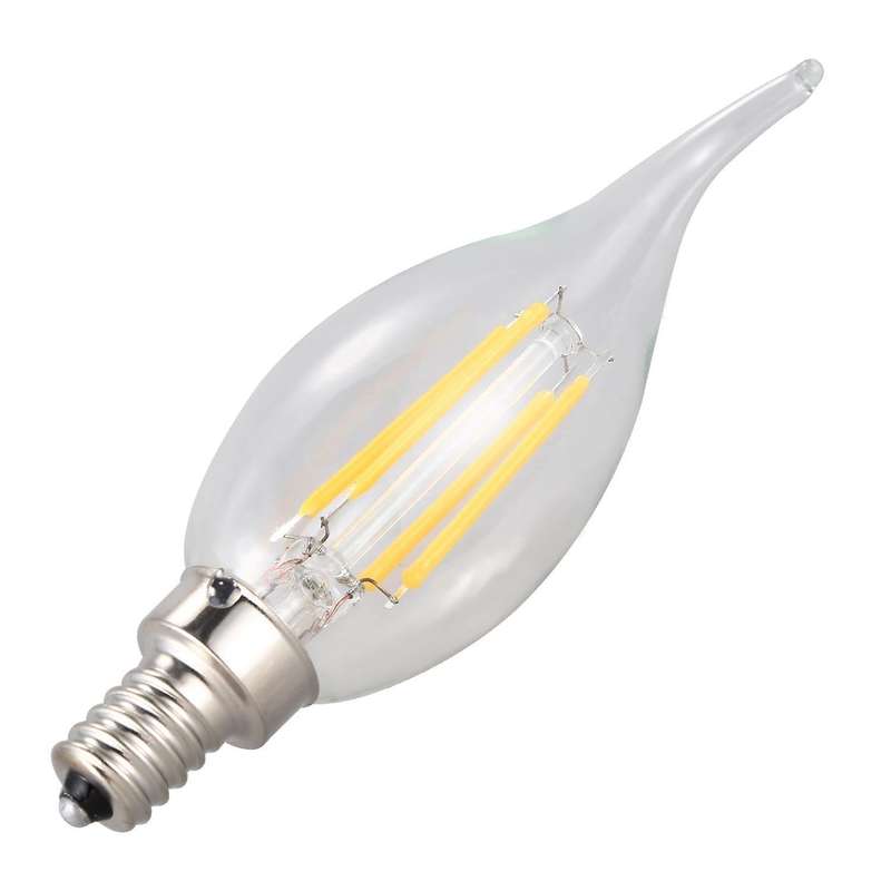 E12 4w Edison Candle Flame Filament Led Light Bulb Lamp 12.5*3.5cm