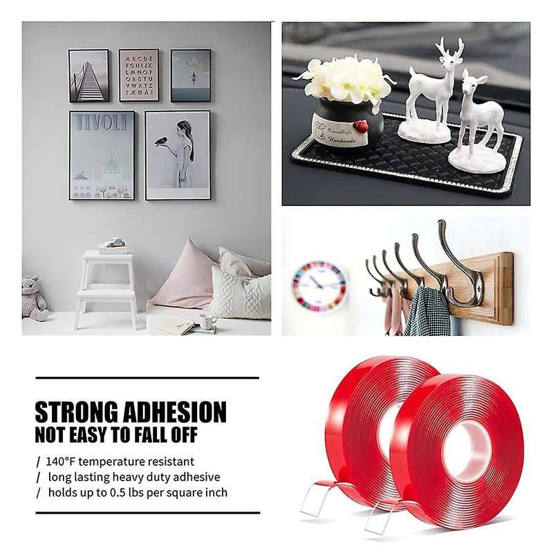 2 Pcs Heavy Duty Strong Adhesive Grip Tape No Trace Mounting Tape