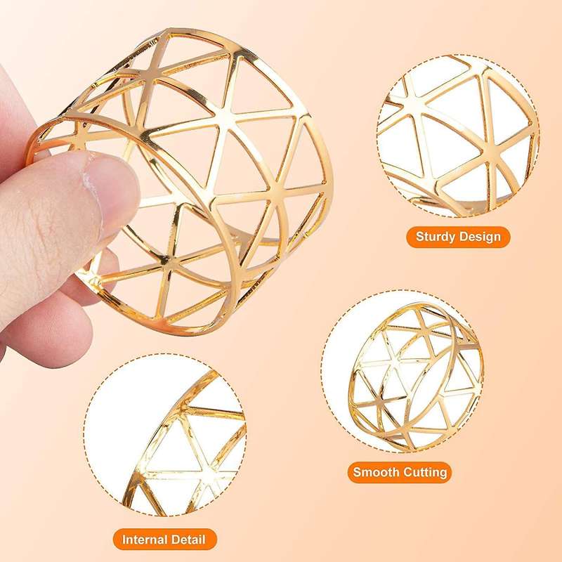 8 Pcs Of Round Mesh Napkin Ring Holder,for Casual Or Formal Occasions