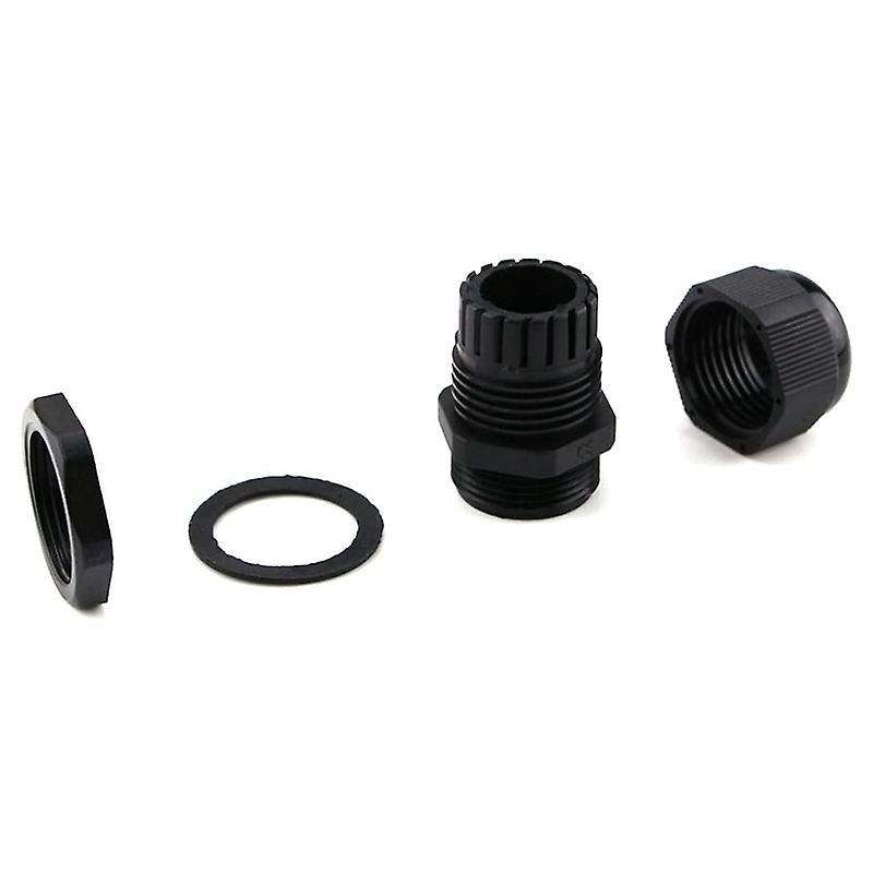 Cable Gland 20 Pack Pg9 Plastic Waterproof 4-8mm Cable, Black (pg9)
